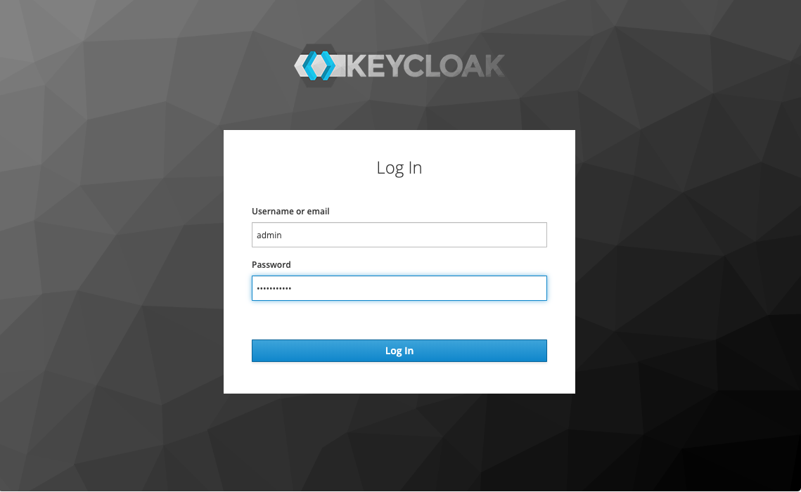 Keycloak web interface