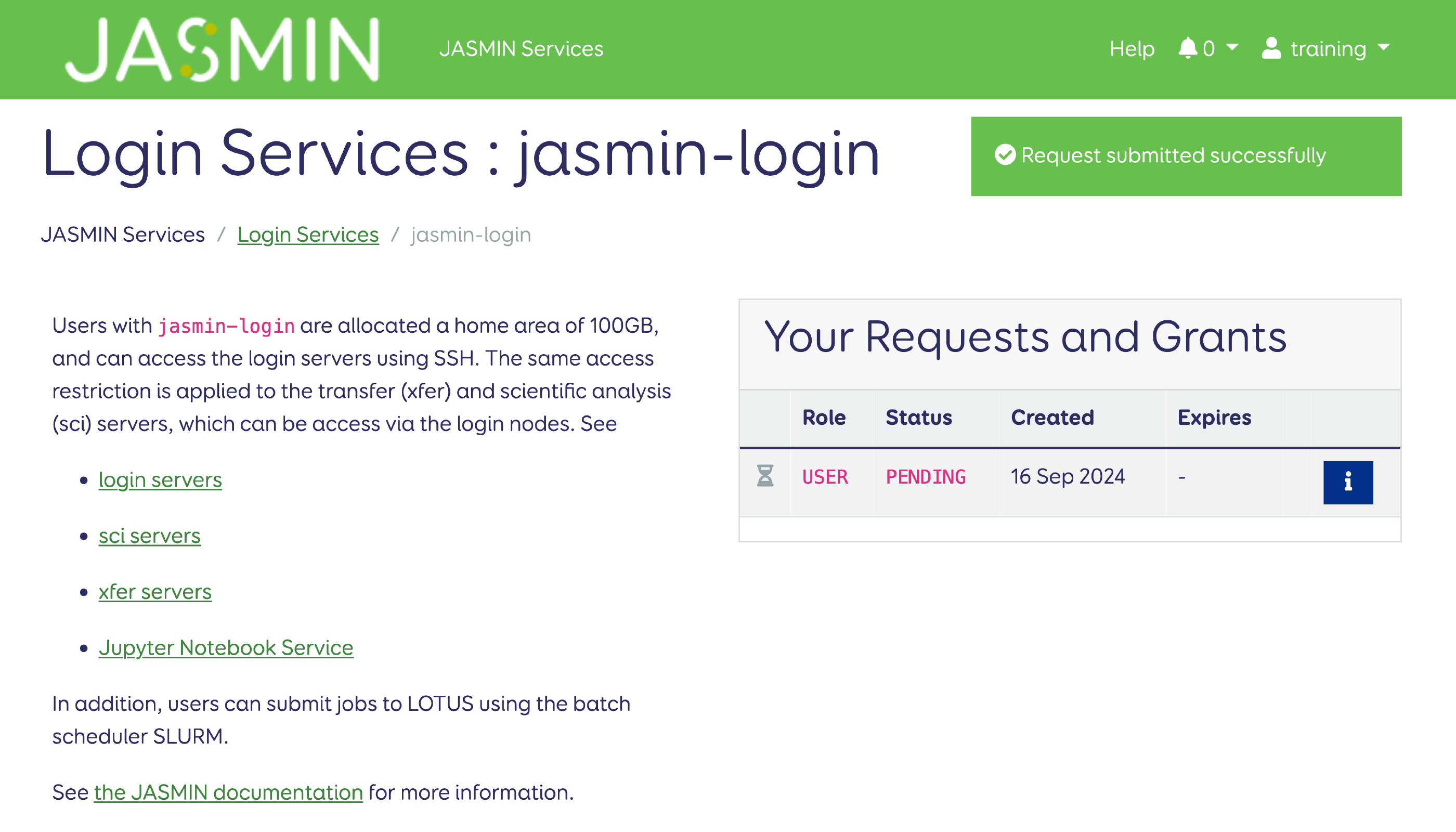 jasmin-login request pending